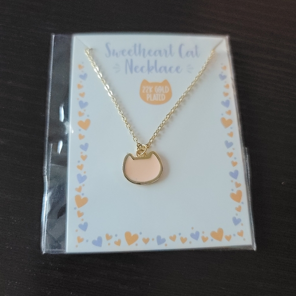 Sweetheart Cat Necklace - 22k Gold - Picture 7 of 7